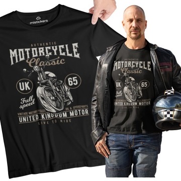 KOSZULKA MOTOCYKLOWA T-SHIRT MĘSKA MOTOR PREZENT DLA MOTOCYKLISTY PREMIUM