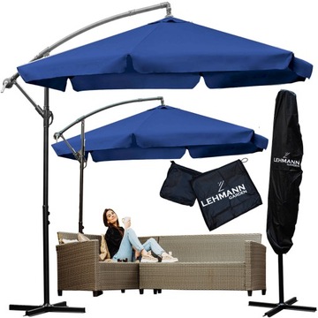 PARASOL OGRODOWY Z WYSIĘGNIKIEM SKŁADANY REGULACJA DUŻY 350CM + pokrowiec