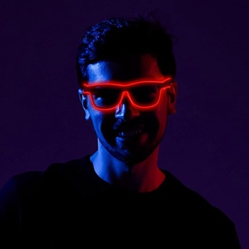 Spooktacular świecące neonowe okulary przeciwsłoneczne LED z 3 trybami,
