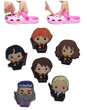 PRZYPINKI PIN ozdoby DO BUTÓW typu KROKS CROCS harry potter 6szt