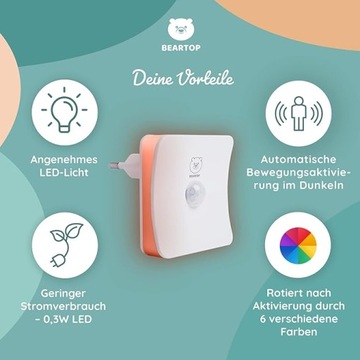 КОМПЛЕКТ 2x Ночник, датчик движения и сумерек АВТОМАТИЧЕСКИЙ СВЕТ