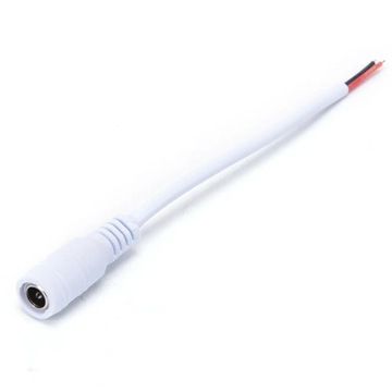 Gniazdo DC 2,1/5,5mm Złączka z kablem żeńska BIAŁA jednostronna