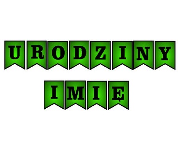 BANER girlanda na URODZINY + dowolne IMIĘ zielony