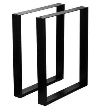 Nogi metalowe Do stołu Loft Industrial czarne 60x72 cm Profil 7,5x2,5 2 szt