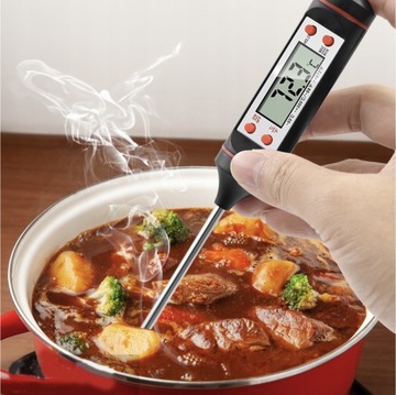 ЦИФРОВОЙ КУХОННЫЙ ТЕРМОМЕТР ДЛЯ МЯСА, ВИНА, ШТЫРЬКИЙ ЖК-ЗОНД