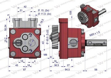 Насос масляный для Ursus C-360 с клапаном 466070221 Waryński
