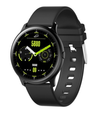 RUBICON RNCE61 Черные умные часы с каучуковым ремешком