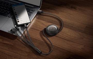 BASEUS SZYBKI ZWIJANY KABEL 3W1USB DO MICRO/USB-C/LIGHTNING 100W 1.1M 6A
