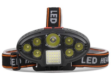 Mocna LATARKA CZOŁOWA 7 LED Lampka CZOŁÓWKA Akumulator USB CL-T23