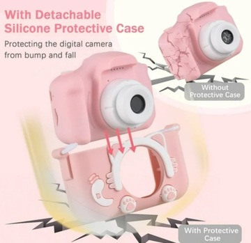 APARAT CYFROWY DLA DZIECKA FABURO 32GB RÓŻOWY SELFIE