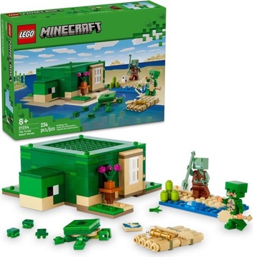 KLOCKI LEGO MINECRAFT 21254 DOMEK NA PLAŻY ŻÓŁWI FIGURKI ZABAWKI DLA DZIECI