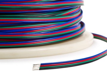 Przewód dla Taśm LED RGB 4x 0,50mm^2 12V 24V DC