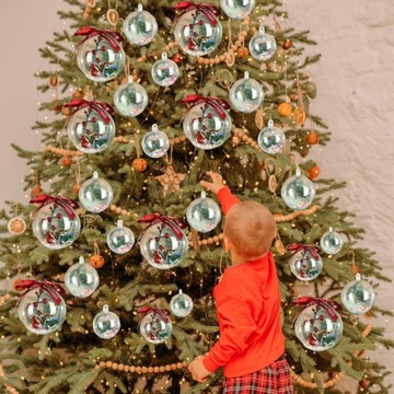 15шт прозрачные шарики с наполнителем Новогодние украшения SI