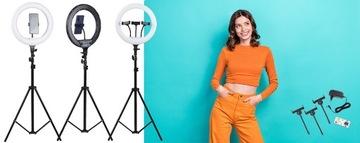 Lampa Ring Light z pilotem statyw 210cm 39W LED