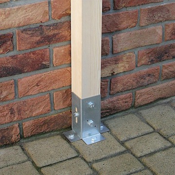 Основание столба, привинченное к бетону - открытое - PSP DX 151x152x2,5