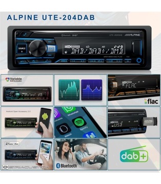 АВТОМОБИЛЬНОЕ РАДИО ALPINE UTE-204DAB BT DAB + FLAC + USB + MULTICOLOR + AUX