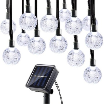 GIRLANDA СОЛНЕЧНЫЕ САДОВЫЕ ЛАМПЫ 50 СВЕТОДИОДОВ 9,5 М ТЕПЛЫЕ САДОВЫЕ ПОДВЕСКИ ШАРЫ