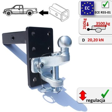 Adapter Haka Holowniczego USA 50x50 Kula z Zaczepem do Jeep Wrangler 06-18