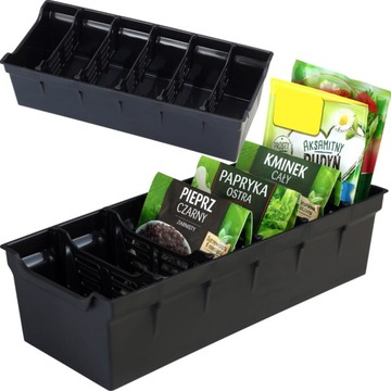 Organizer, pojemnik na torebki, przyprawy, Czarny