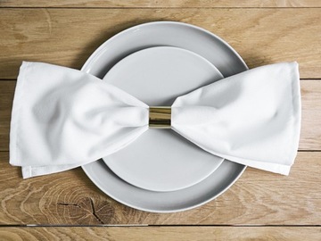 OBRĄCZKI NA SERWETKI ZŁOTE PIERŚCIENIE CHRZEST x10