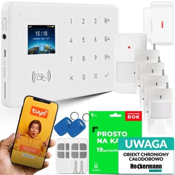 ALARM DOMOWY GSM WIFI ZESTAW 5 CZUJNIKÓW RUCHU