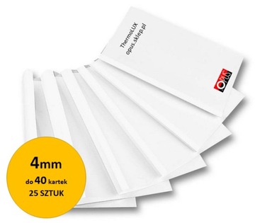 Okładki do termobindownic A4 4mm 40 kartek 25szt