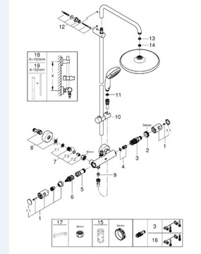 100% набор душа GROHE 2. Устойчивое черное покрытие 266772430