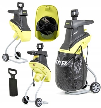 ROZDRABNIACZ ELEKTRYCZNY RĘBAK DO GAŁĘZI TURBO XXL PREMIUM 45mm KOSZ