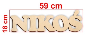 Drewniany Napis Dowolne Imię 4-5 liter IGNAŚ NIKOŚ FILIP STAŚ Tymon Adam