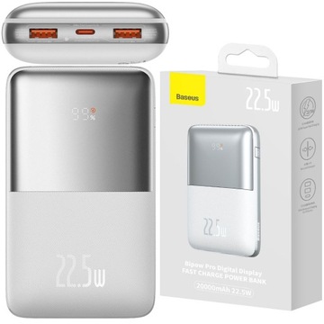 Bateria Zewnętrzna Powerbank BASEUS 20000mAh PD 22.5W z kablem USB Typ C