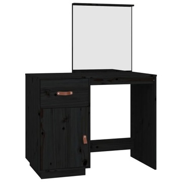 Toaletka, czarna, 95x50x134 cm, lite drewno sosnow