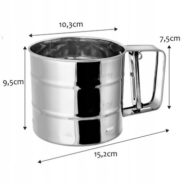 Просеиватель для муки, сито для сахарной пудры, стальная чашка