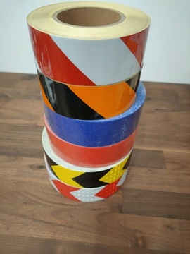 TAŚMA odblaskowa ŻÓŁTO-CZARNA NAJTANIEJ!!! 50mm x 50m rolka oznaczeniowa