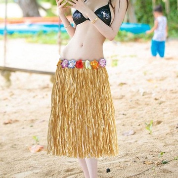 Zestaw kostiumów ze spódnicą hawajską Kostium na przebranie z pałąkiem na głowę Strój plażowy 80cm Brązowy