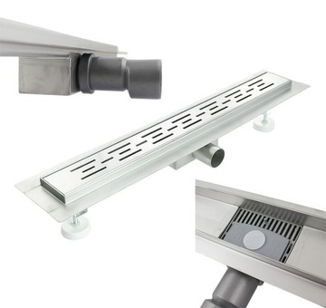 ODPŁYW LINIOWY 140 CM Z SYFONEM MODEL MATRIX STAL