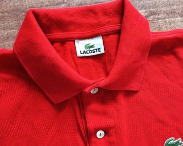 LACOSTE SUPER KOSZULKA POLO CZERWONA LOGO S