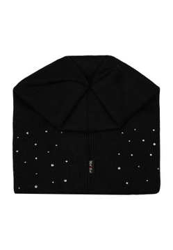 ШАПКА ЖЕНСКАЯ ЗИМА-ОСЕНЬ, ДЕКОРАТИВНЫЕ СТРУИ ПОЛЬСКОГО БРЕНДА MAJKA ЧЕРНАЯ