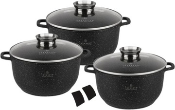 Zestaw garnków marmurkowych 6cz 10l,13,5l,18,5l