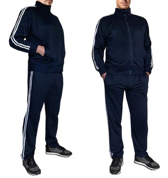 DRES męski SPODNIE BLUZA na stójce granat 0606 XXL