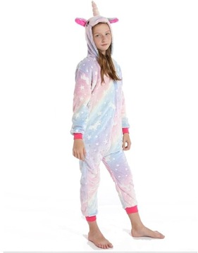 JEDNOROŻEC Piżama Kigurumi Onesie Świecąca w Ciemności UV L 165-174 cm