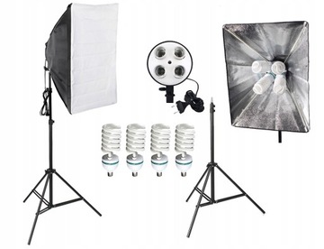 L1 ZESTAW ŚWIATŁA CIĄGŁEGO SOFTBOX 50x70cm 4x65W