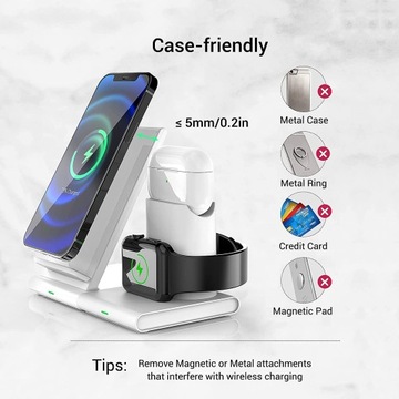 БЕСПРОВОДНОЕ ЗАРЯДНОЕ УСТРОЙСТВО 3В1 ДЛЯ IPHONE/AIRPODS/ЧАСОВ