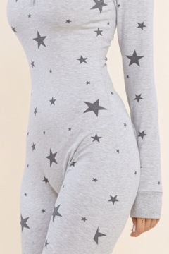 Комбинезон-комбинезон с клапаном серая пижама со звездами M