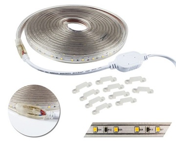 Taśma Led hermetyczna 230V IP68 biała zimna 1m