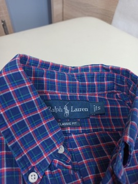 Ralph Lauren granatowa męska koszula w kratkę S