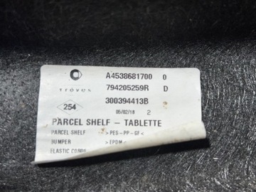 SMART W453 FORFOUR II POLIČKA KUFRU ZADNÍ A4538681700 794205259R