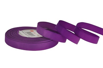 WSTĄŻKA rypsowa taśma 1,2cm/25y ciemny fiolet