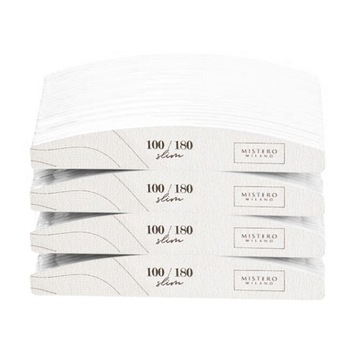 PILNIK DO PAZNOKCI ŻELU Basic Slim 100/180 półksiężyc 100szt Mistero Milano