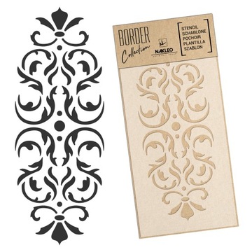 Szablon Malarski BORDIURA Wielorazowy 21x45cm Border ORNAMENT BAROKOWY