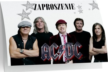 ZAPROSZENIE ACDC ZAPROSZANIA MUZYKA METAL 20x15 cm